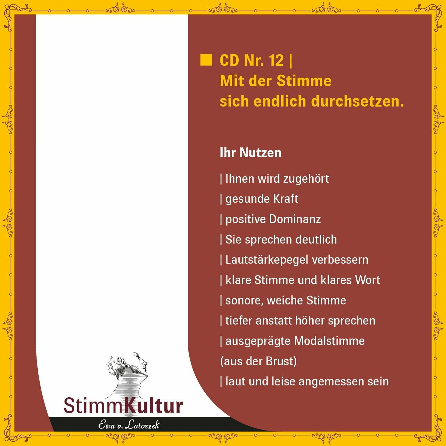 CD12 Mit der Stimme sich endlich durchsetzen.  Ewa v. Latoszek