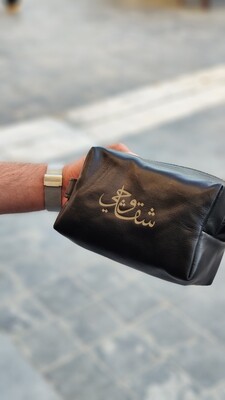 جنطه يد رجاليه جلد طبيعي اسود