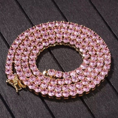 4.0MM Blush Pink CZ Tennis Chain