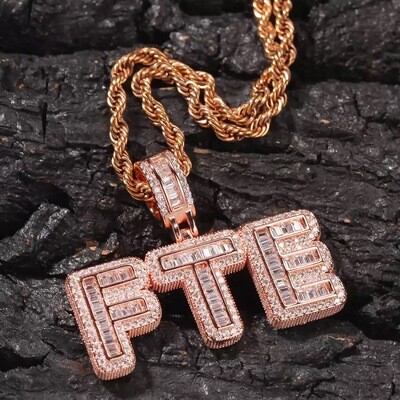 Custom Baguette Letter Pendant
