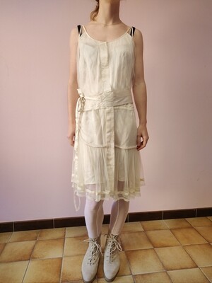 Chine white slip dress