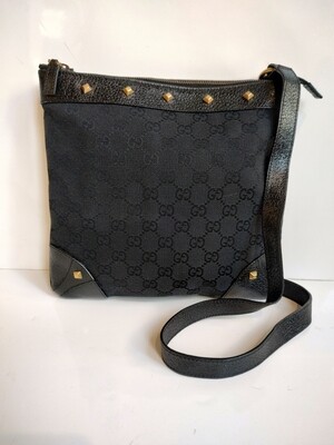 Gucci monogram studded crossbody bag