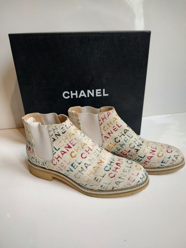 Chanel Toile Graffiti ankle boots