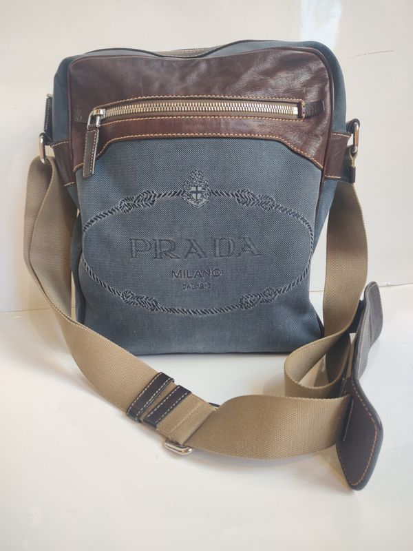 Prada denim messenger bag