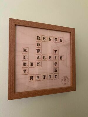 Scrabble Family - CUSTOM (23cm x 23cm x 4.5cm Wood Frame)