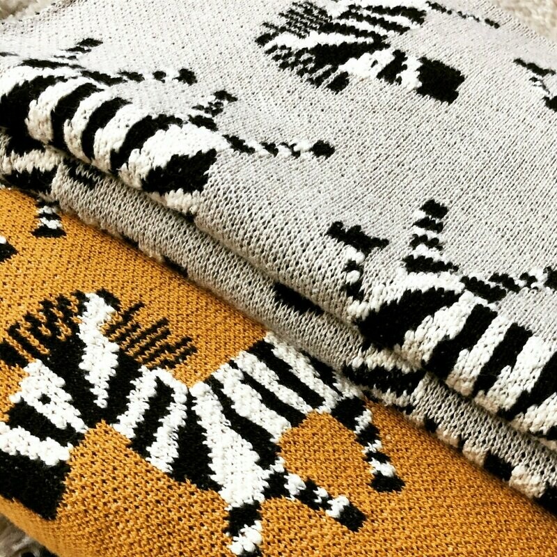 Mustard Zebra Throw