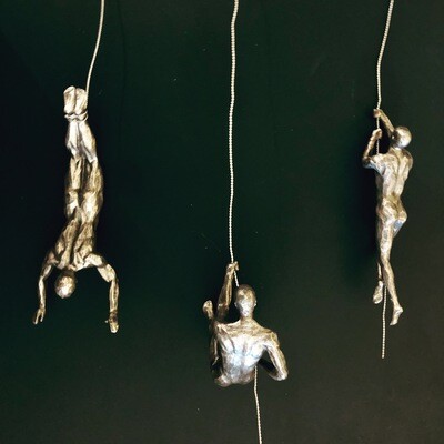 Set of 3 Silver Hanging Men