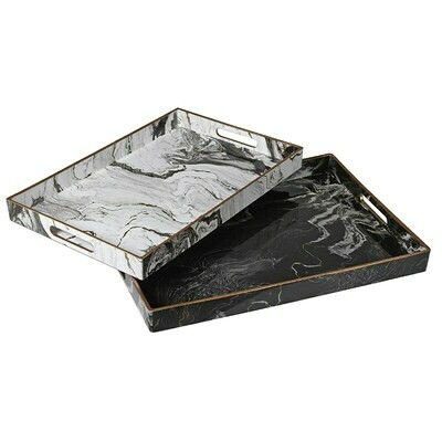 Marble Effect Tray Set