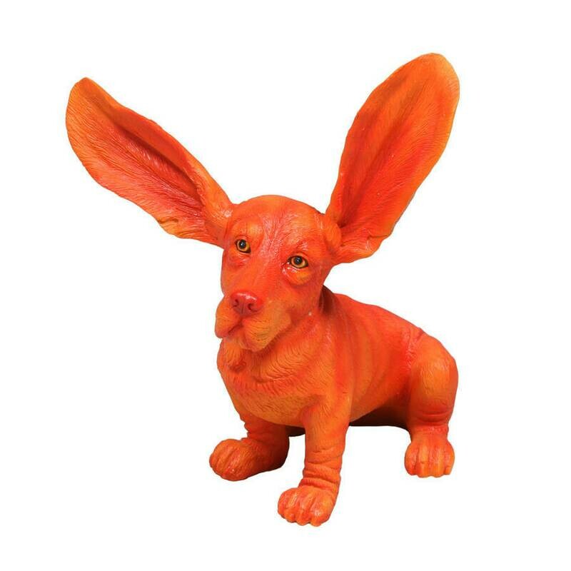 Atomic Orange Surprised Basset Hound