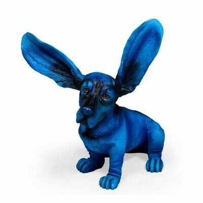 Electric Blue Surprised Basset Hound