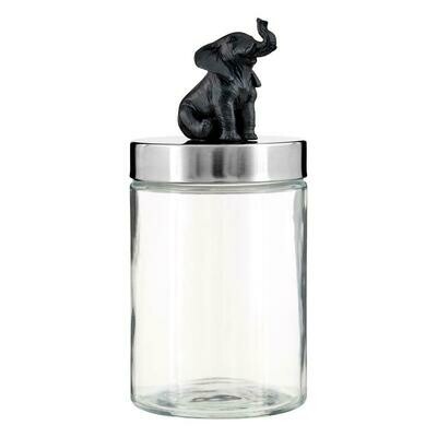 Elephant Clear Glass Jar