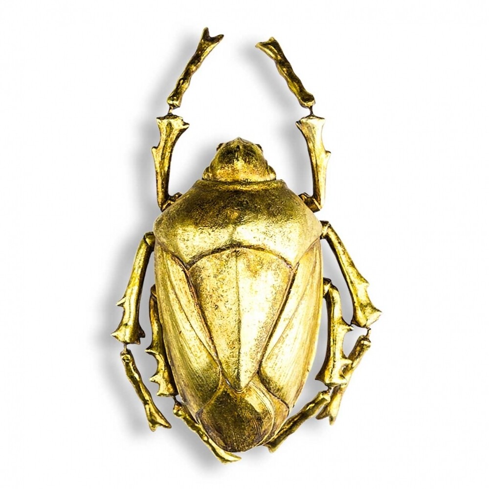 Large Hanging Beetle in Gold