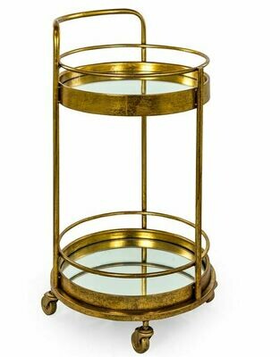 Antique Gold Small Drinks Trolley