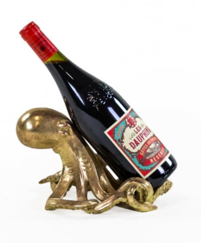 Gold Octopus Wine Bottle Holder