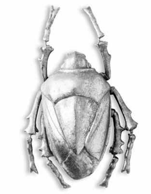 Large Hanging Beetle in Silver