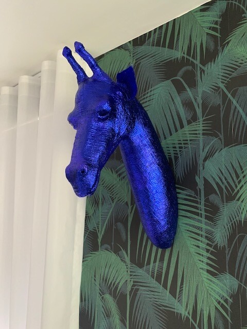 Bespoke Blue Leaf Large Wall Giraffe