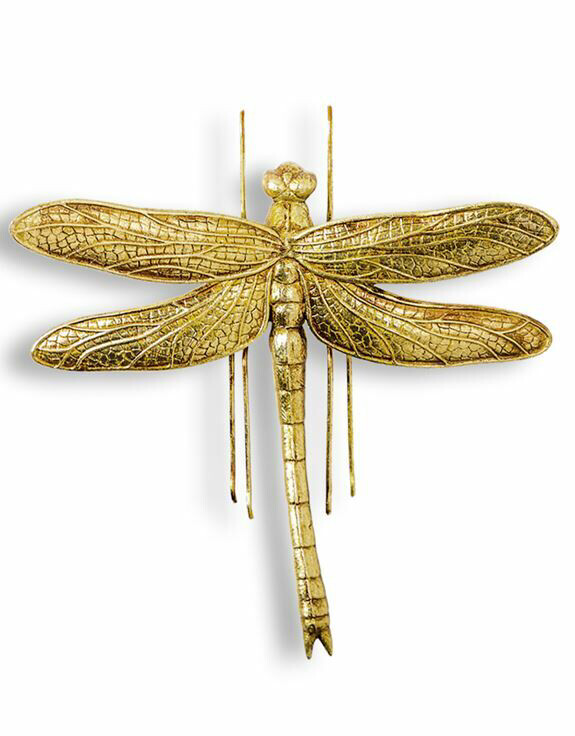Large Hanging Dragonfly in Gold