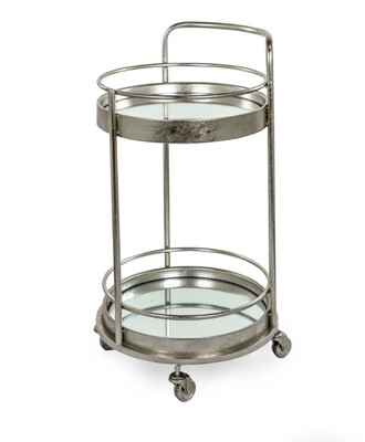 Antique Silver Small Drinks Trolley