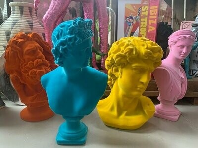 Teal flock Large Apollo Bust