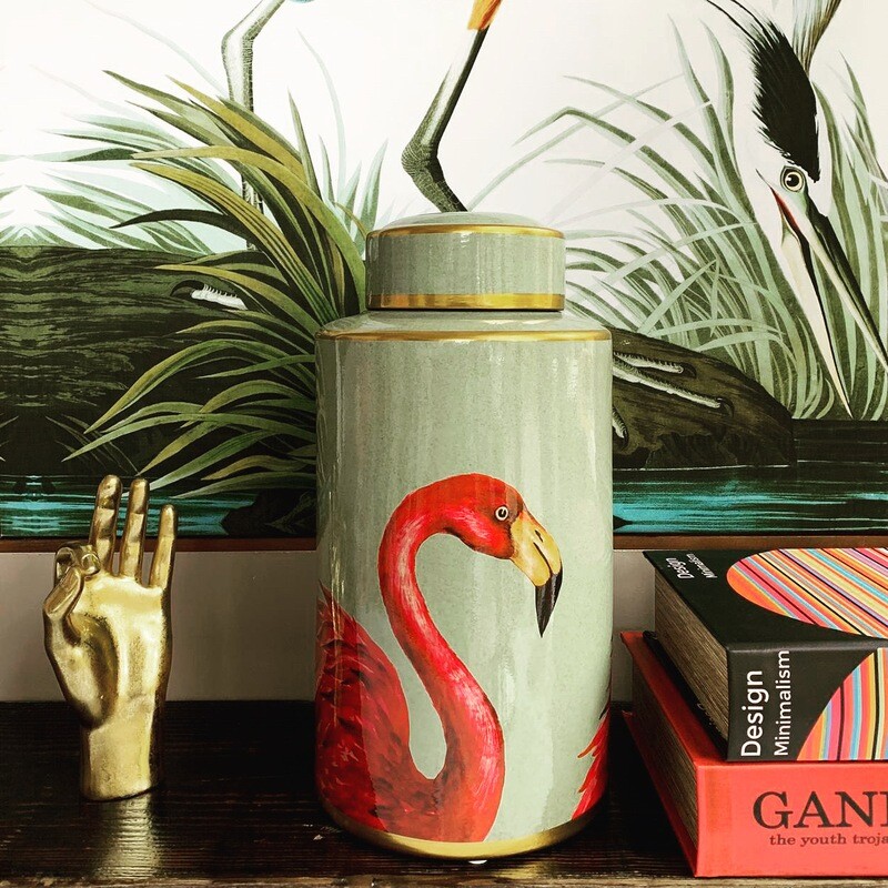 Flamingo Lidded Jar