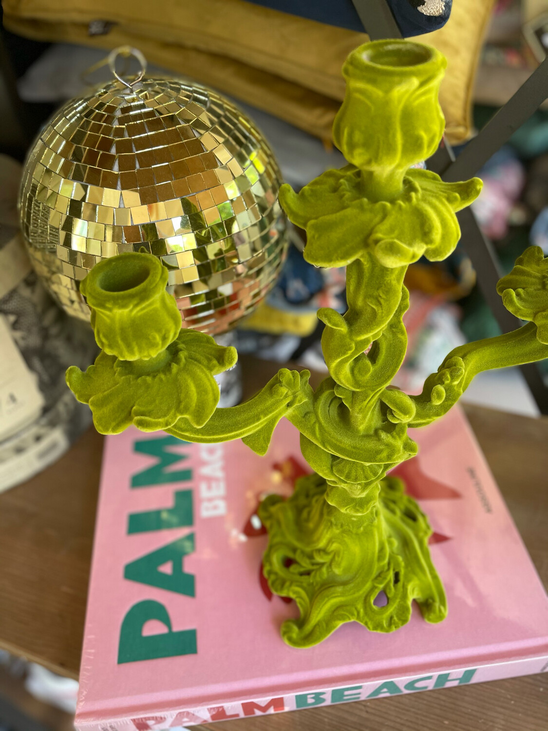 Bright Green Flock Candelabra