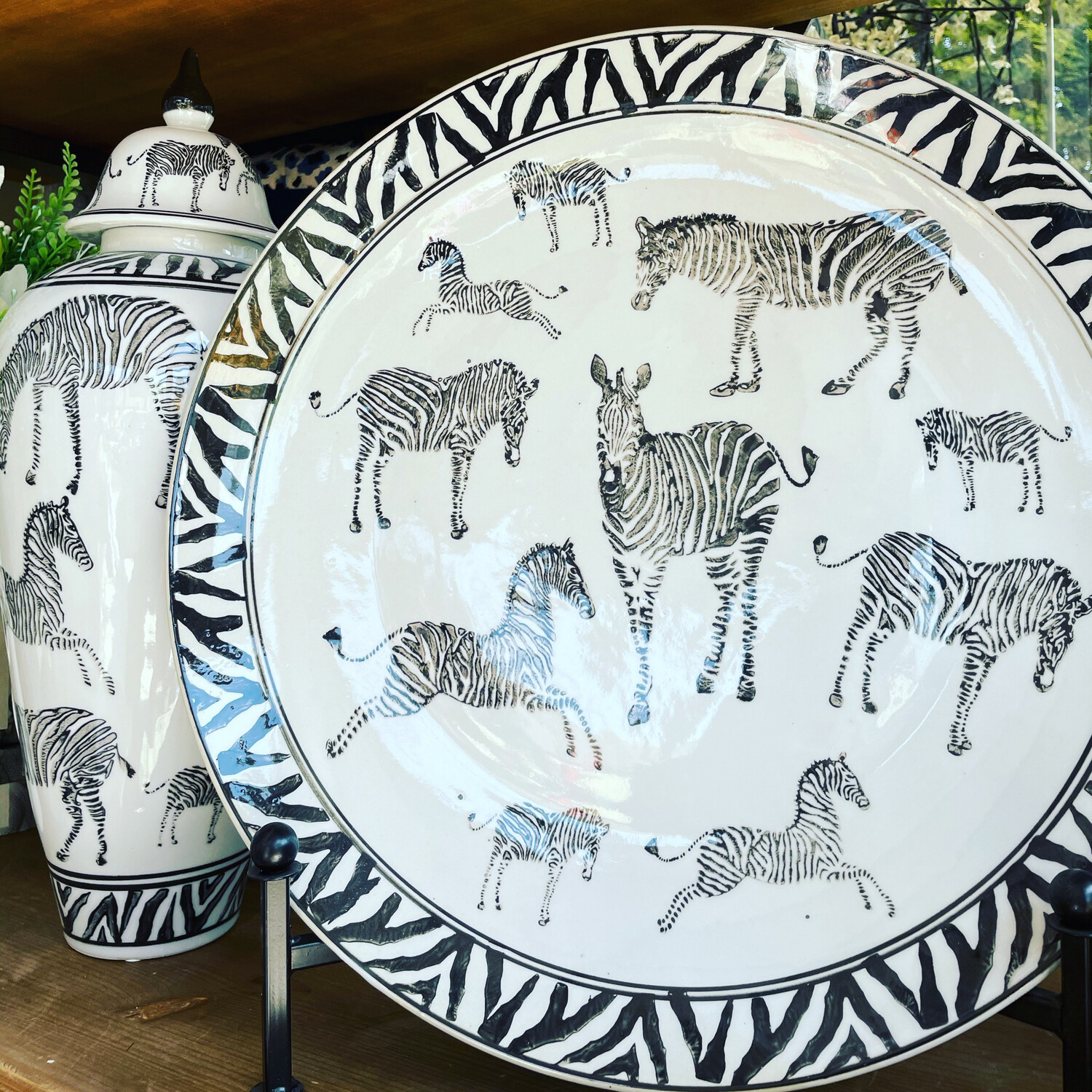 Zebras Plate On Stand