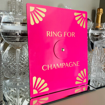 Ring For Champagne Passion Pink & Gold Ringing Wall Art Box