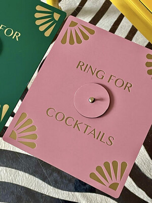 Ring For Cocktails Pompous Pink & Gold Ringing Wall Art Box 