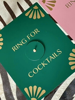 Ring For Cocktails Gangland Green & Gold Ringing Wall Art Box