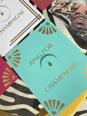 Ring For Champagne Minty Fresh Green & Gold Ringing Wall Art Box