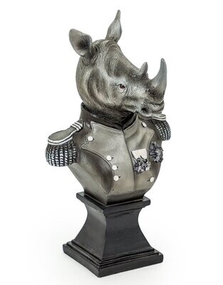 Monochrome gentry rhino bust