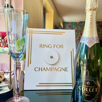 Ring For Champagne Pearly White & Gold Ringing Wall Art Box