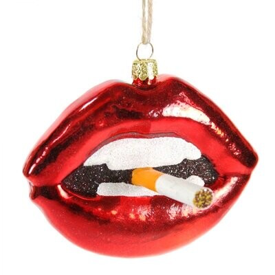Lips With Cig Tree Bauble
