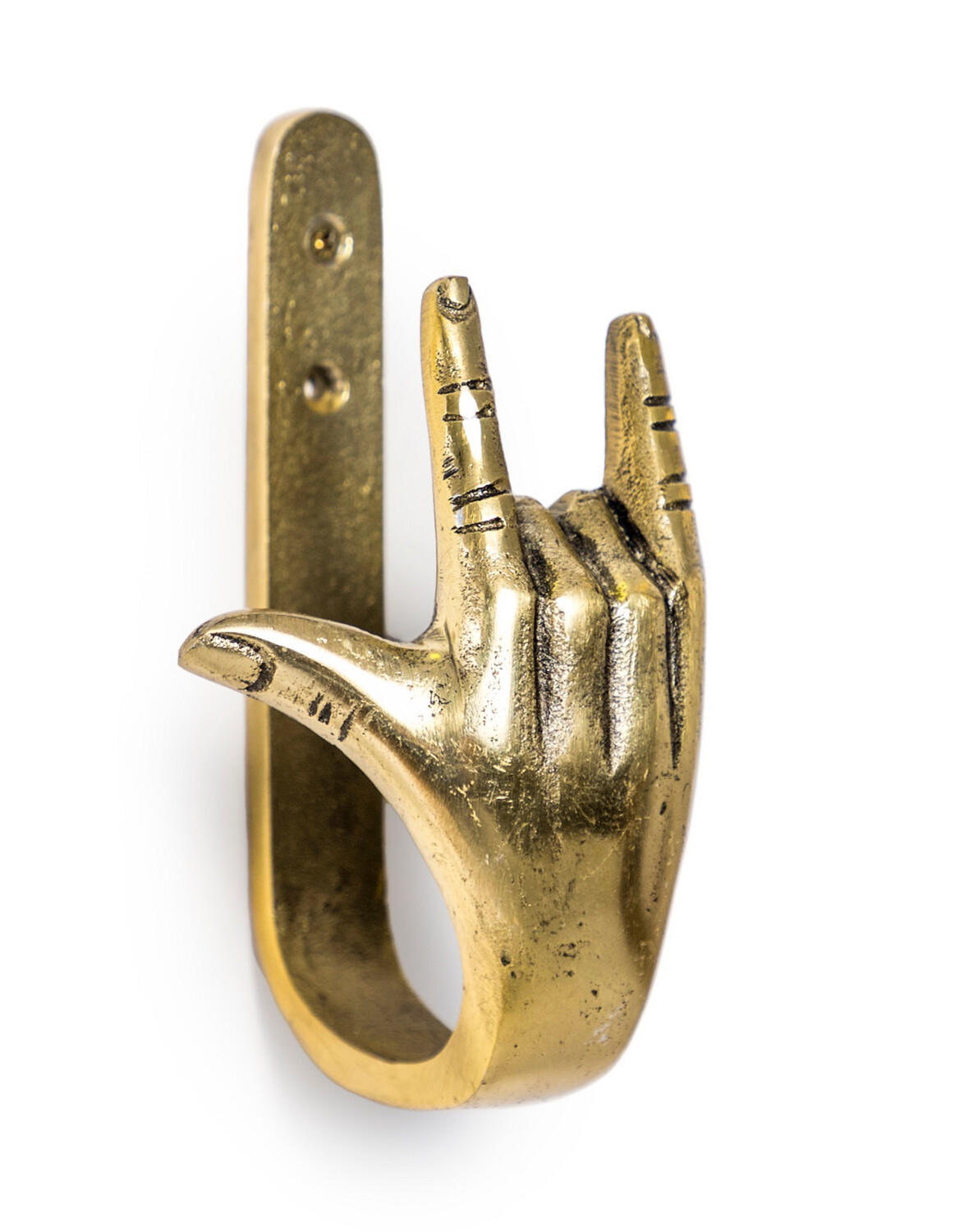 Rock on Hand Coat Hook Gold
