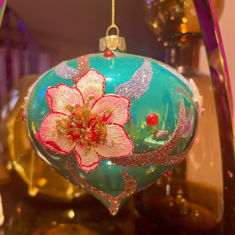 Blue Onion Flower Bauble 