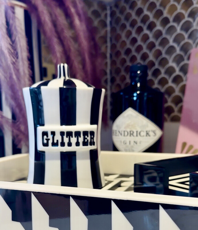 Glitter Vice Canister Black & White