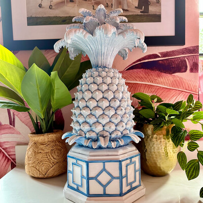 White & Blue Pineapple Storage Box
