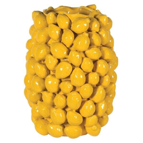 Yellow Lemon Glazed Ceramic Vase
