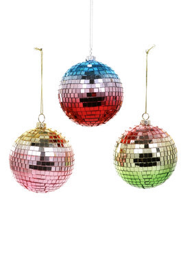 Colourful Disco Baubles Set Of 3