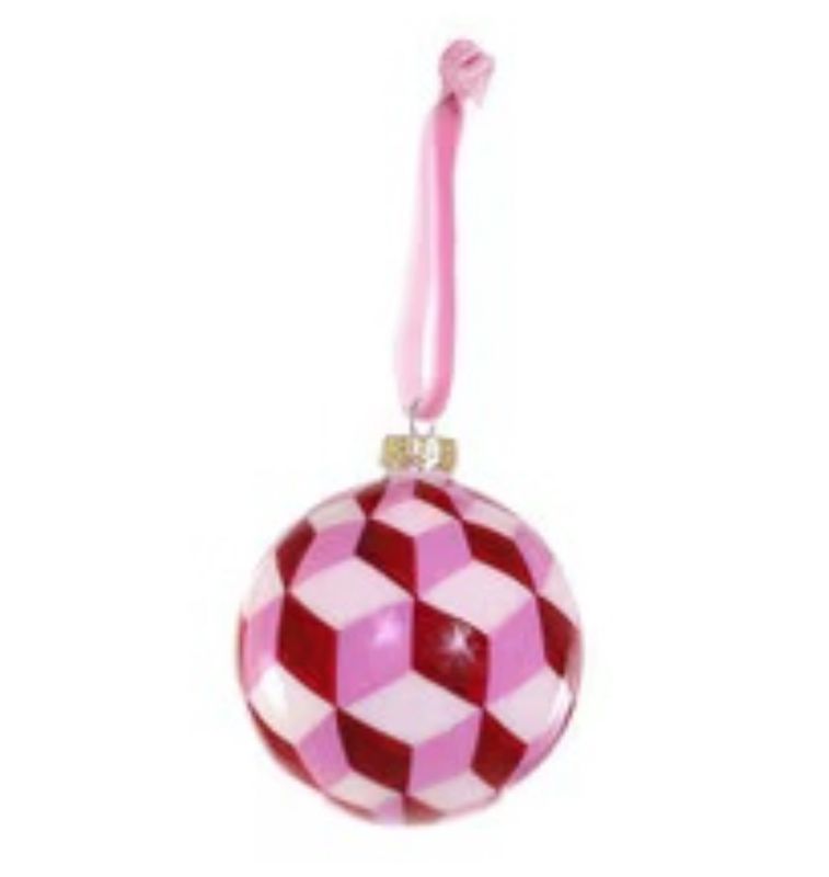 Tumbling Block Bauble - Small Pink