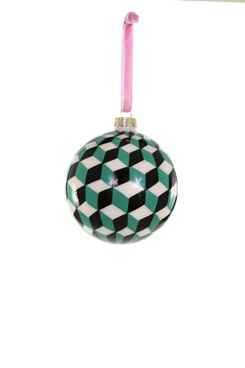 Tumbling Block Bauble - Green Medium