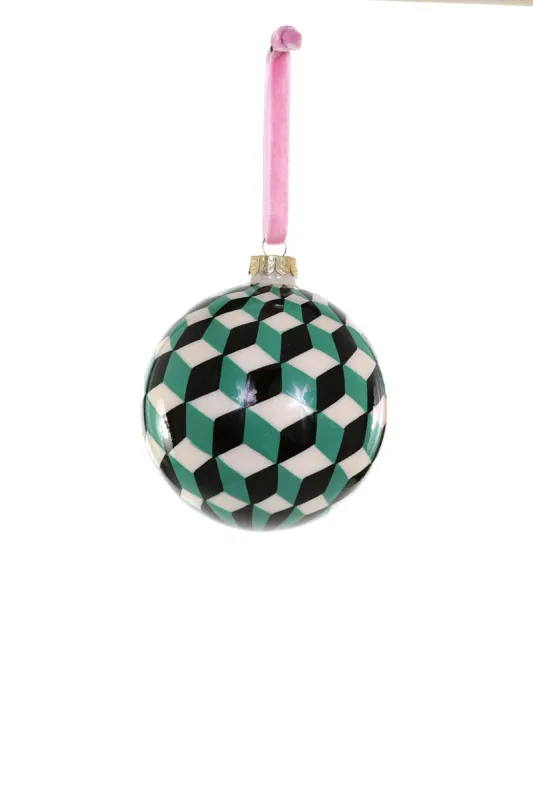 Tumbling Block Bauble - Green Medium