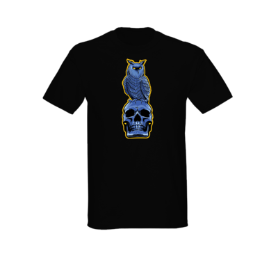 Alien Abduction Camping Club T-Shirt OWL & SKULL — SCREEN PRINTED