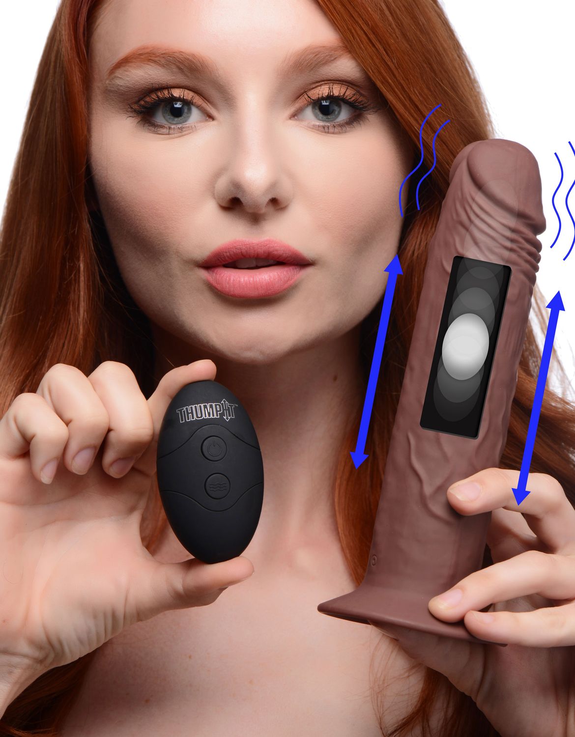 7x Remote Control Vibrating And Thumping Dildo, Color: Dark