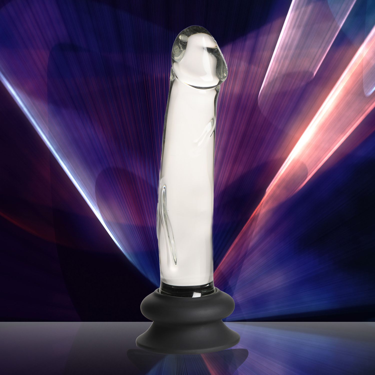 Glass Dildo With Silicone Base - Inch, Size: 7.6 Inch