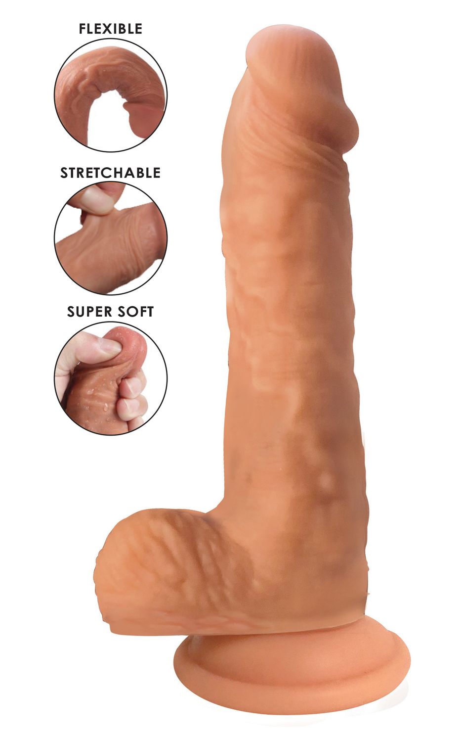 Easy Riders Dual Density Silicone Dildo, Size: 6&quot;