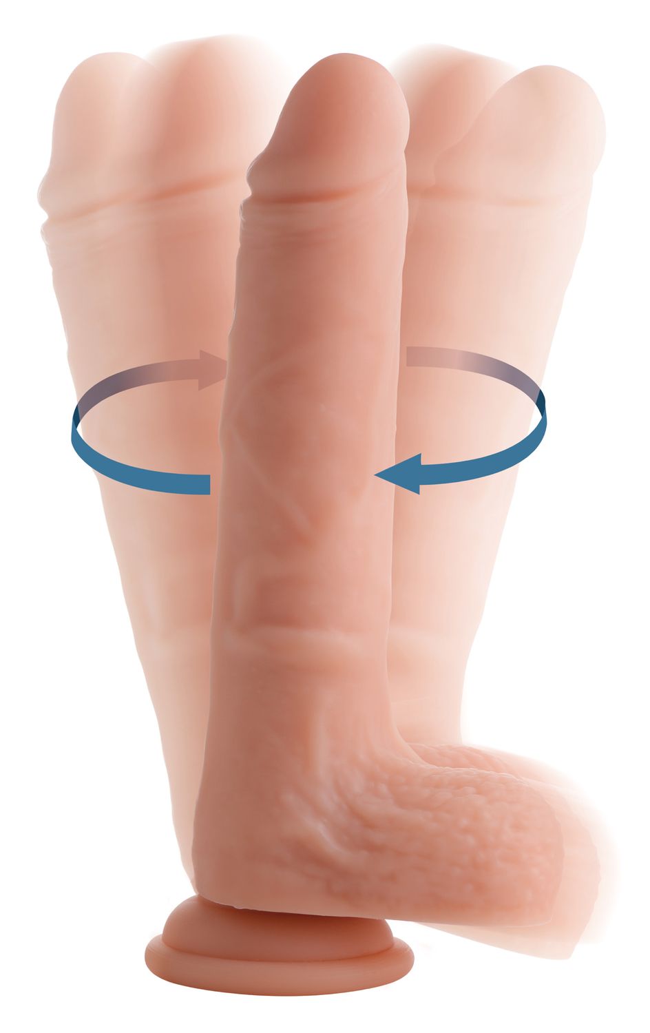 Vibrating And Rotating Remote Control Silicone Dildo With Balls, Size: 8 Inch