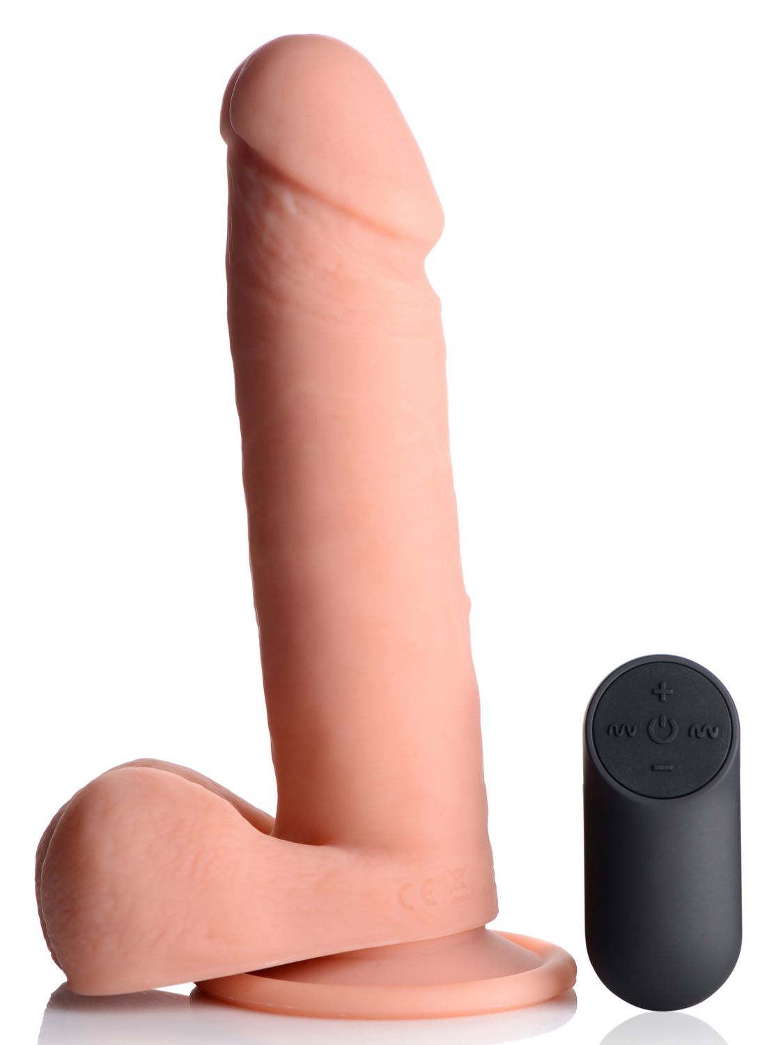 Big Shot Vibrating Remote Control Silicone Dildo With Balls, Size: 8&#39;