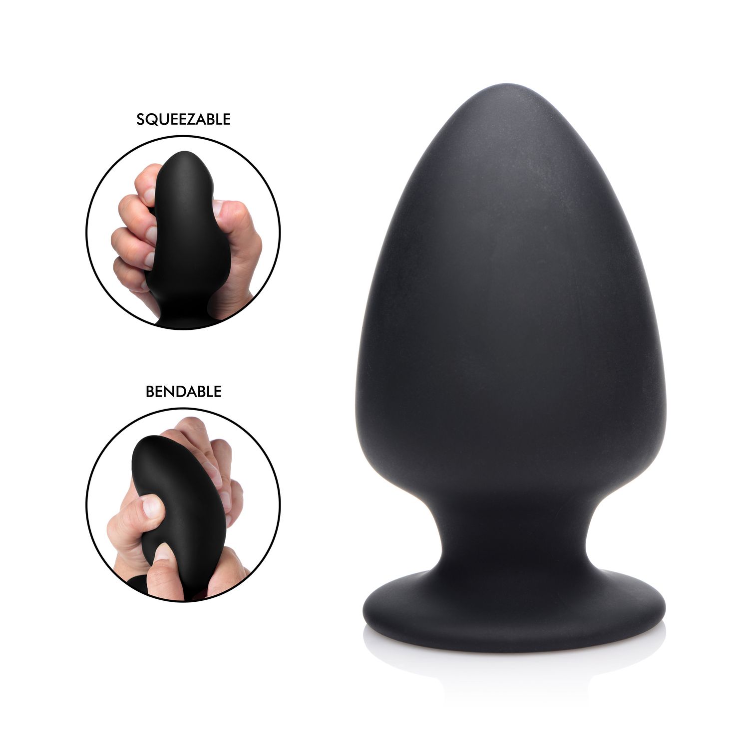 Squeezable Silicone Anal Plug, Size: Large