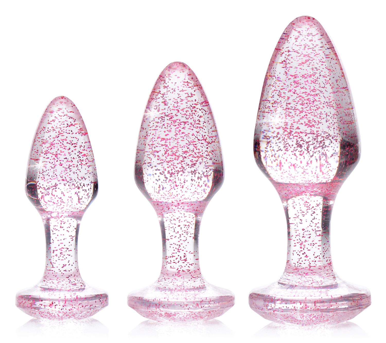 Glitter Gem Anal Plug Set, Color: Pink